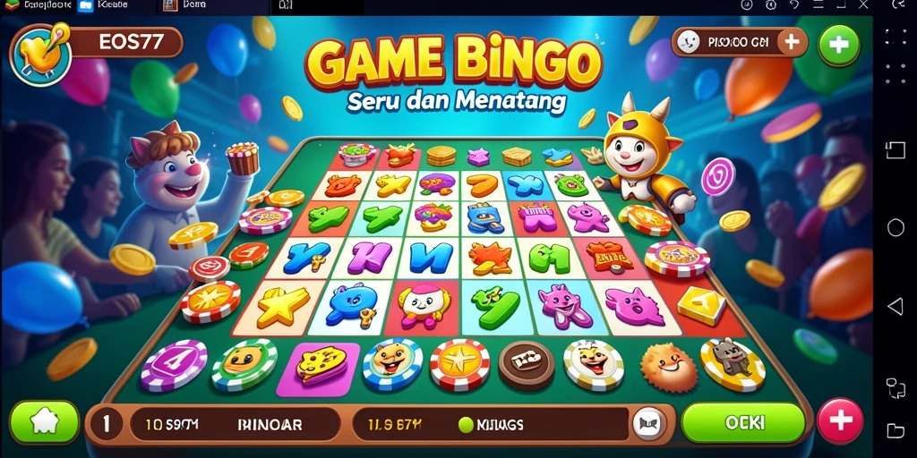 Screenshot gameplay Bingo EOS77 yang menarik dan seru.