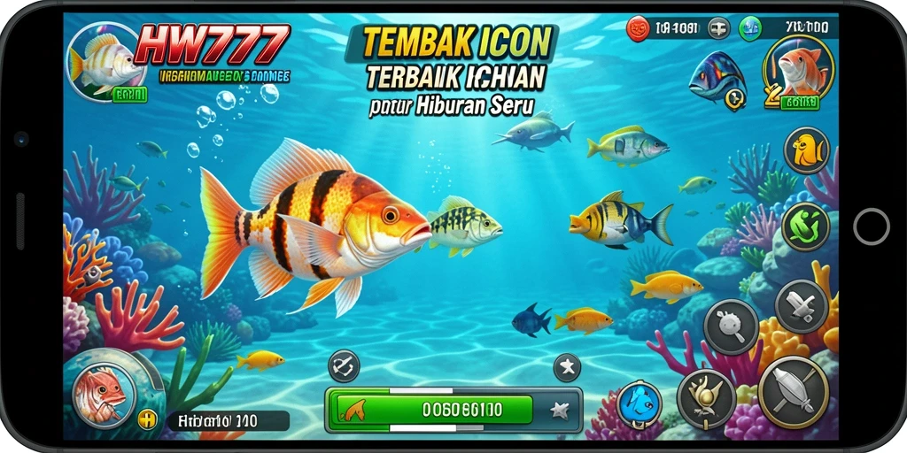 Tangkapan layar menunjukkan gameplay seru Tembak Ikan di HW777.