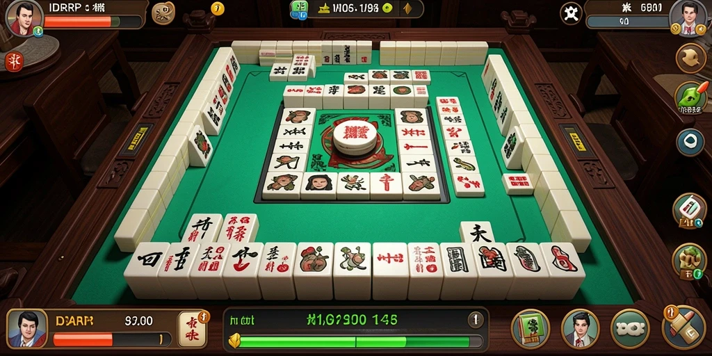 Tampilan antarmuka permainan Mahjong IDRRP yang menarik dan interaktif.