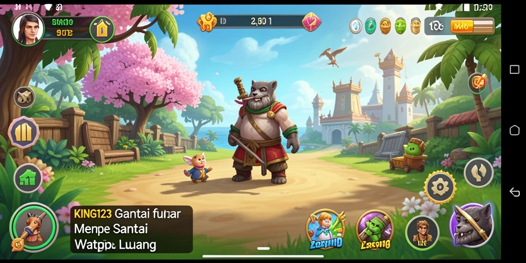 Tampilan gameplay KING123 yang menarik dan penuh warna.