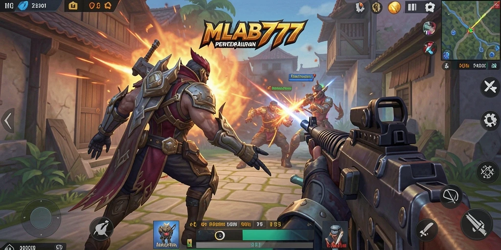 Gameplay intens MLBB777 dalam pertempuran FPS.