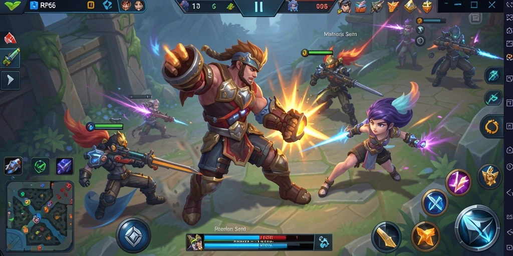 Screenshot gameplay RP66 menampilkan pertarungan dinamis antar tim.